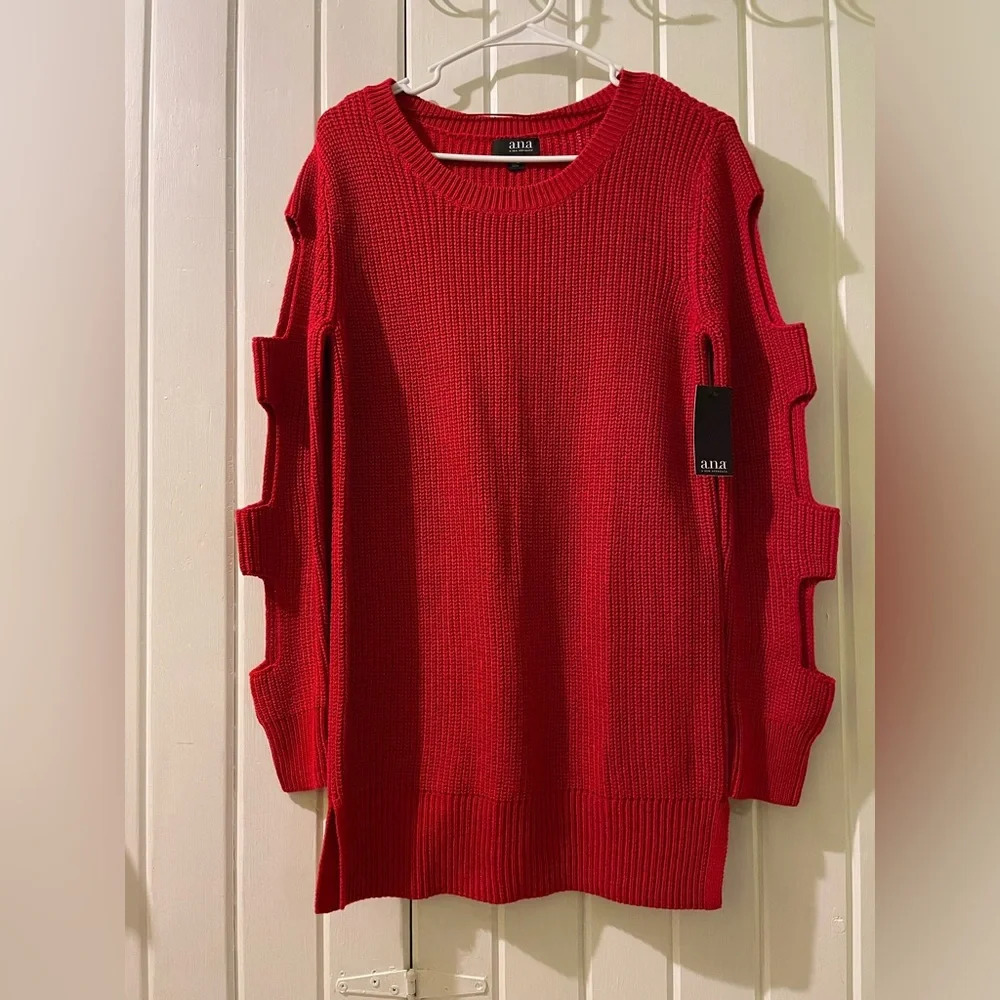 a.n.a. red open arm sweater-medium NWT
